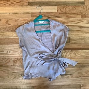 Wrap silk top
